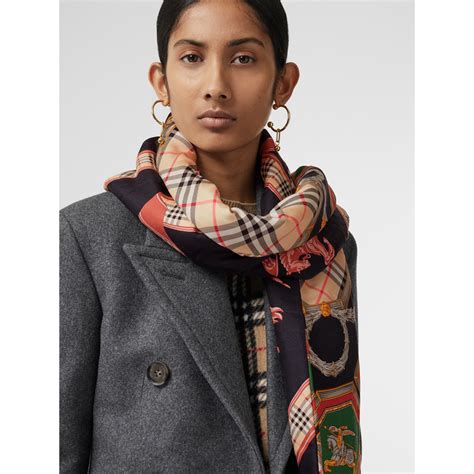 burberry archive print silk puffer scarf|Burberry Archive Print Silk Puffer Scarf .